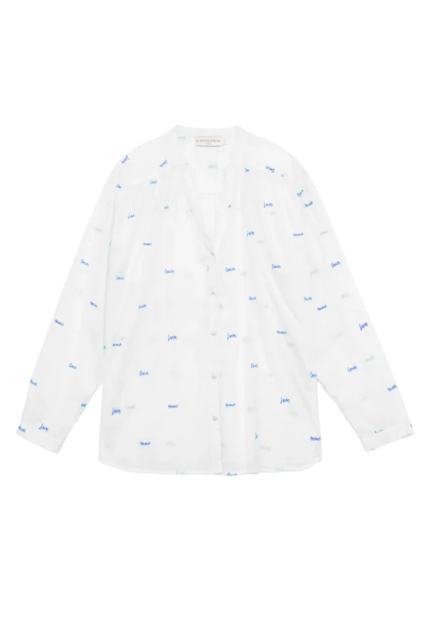 Sale Blouse ample Bolia - Ecru/Bleu Blouses & Chemisiers