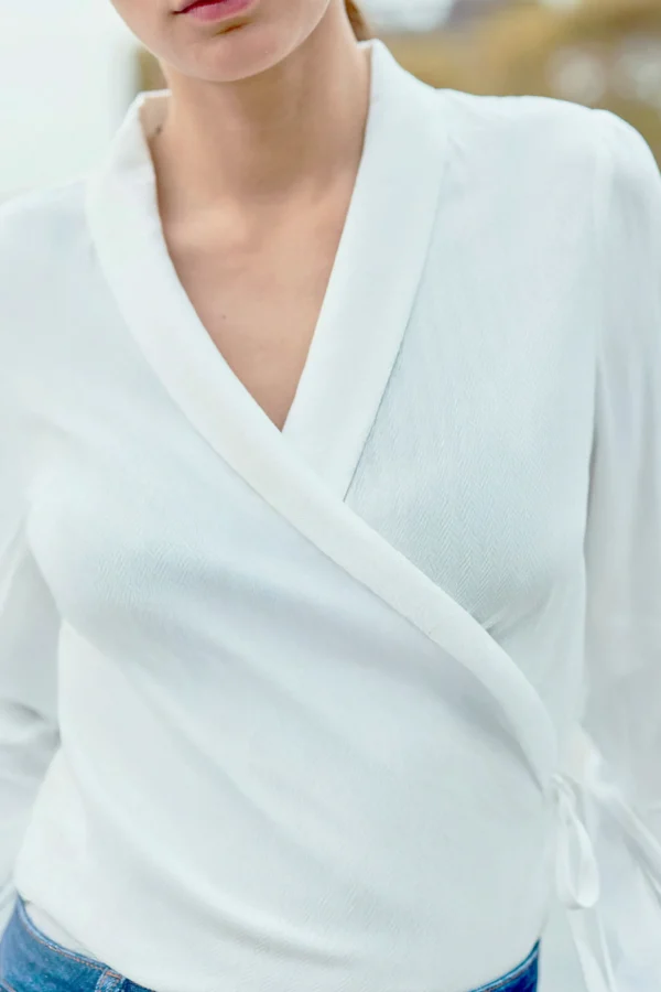 New Blouse cache coeur Bea - Blanc Blouses & Chemisiers
