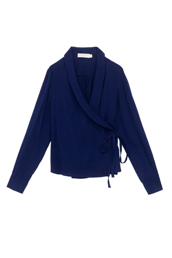 Clearance Blouse cache coeur Bea - Marine Blouses & Chemisiers