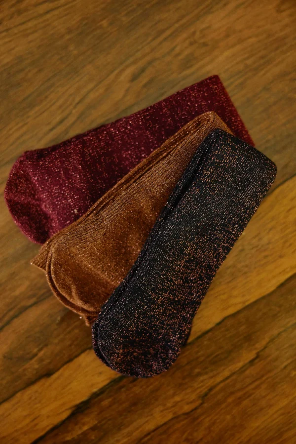 Online Chaussettes pailletées Sparkle - Bordeaux/Camel/Marine Petits Accessoires