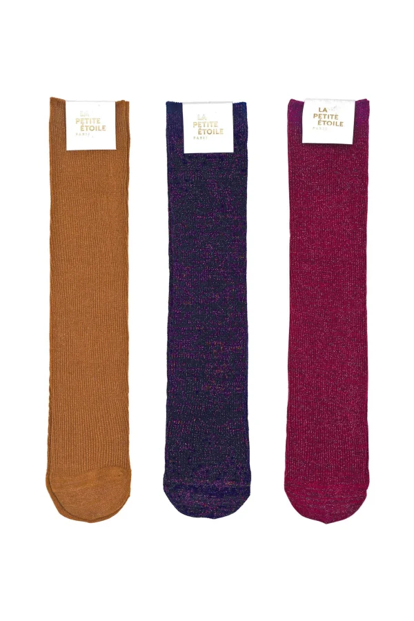 Online Chaussettes pailletées Sparkle - Bordeaux/Camel/Marine Petits Accessoires