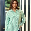 Outlet Chemisier à rayures Clara - Vert/Ecru Blouses & Chemisiers