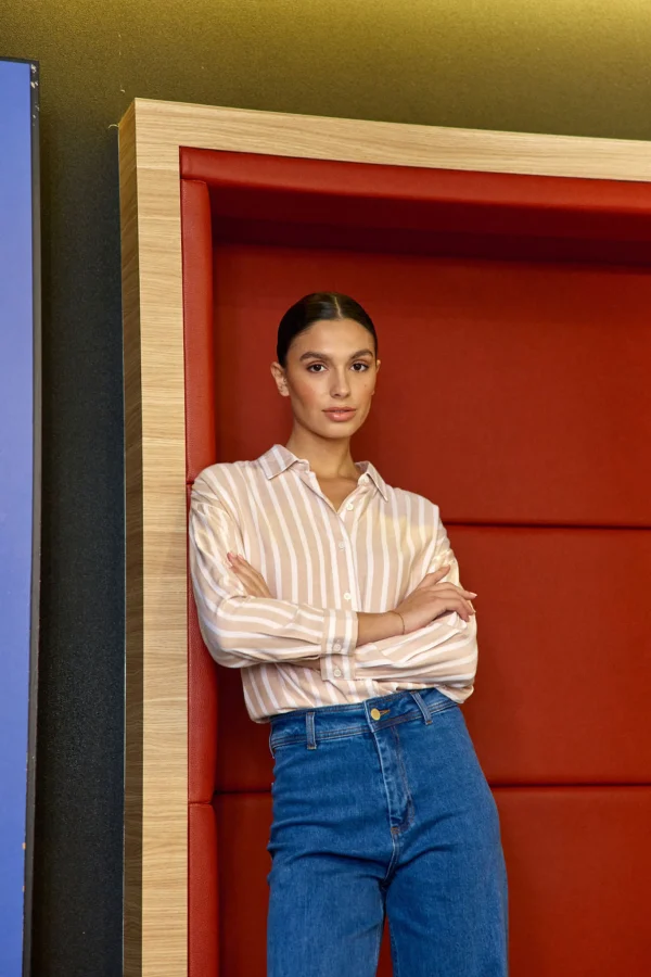 Best Chemisier à rayures Clara - Beige/Ecru Blouses & Chemisiers