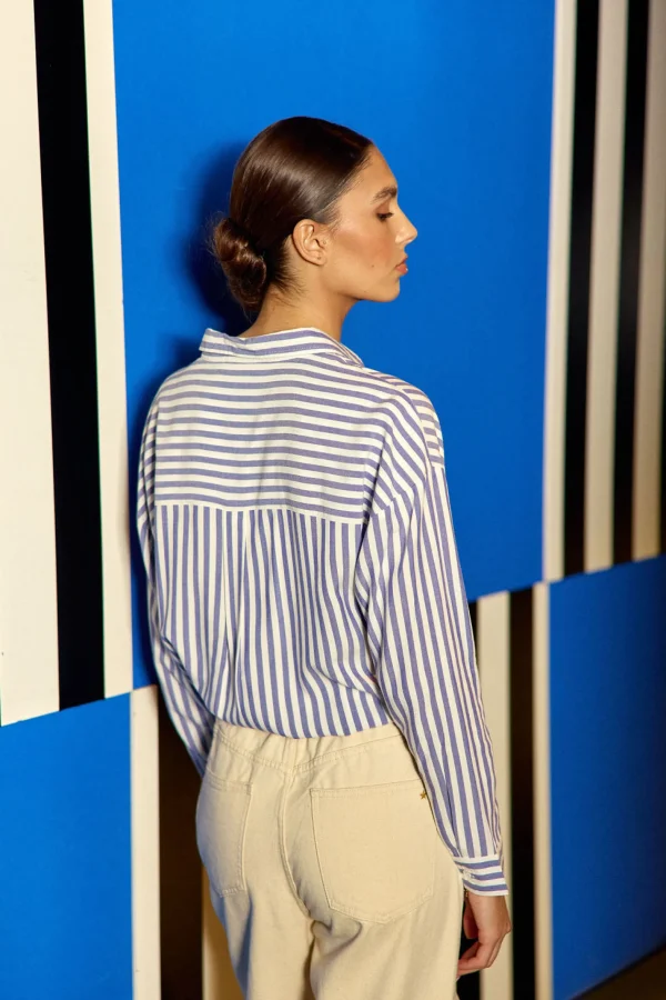 Fashion Chemisier à rayures Clara - Marine/Ecru Blouses & Chemisiers