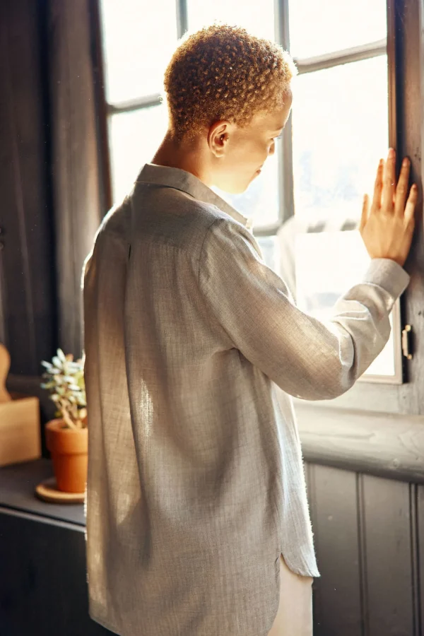Outlet Chemisier Carli - 03-gris Chine Blouses & Chemisiers