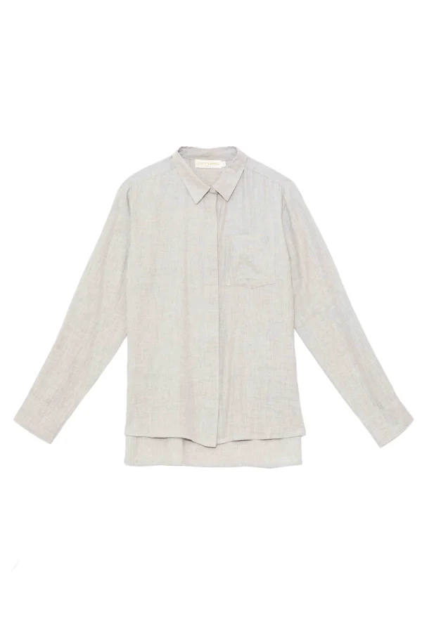 Outlet Chemisier Carli - 03-gris Chine Blouses & Chemisiers