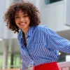 Best Chemisier Clony - 20-bleu/Ecru Blouses & Chemisiers