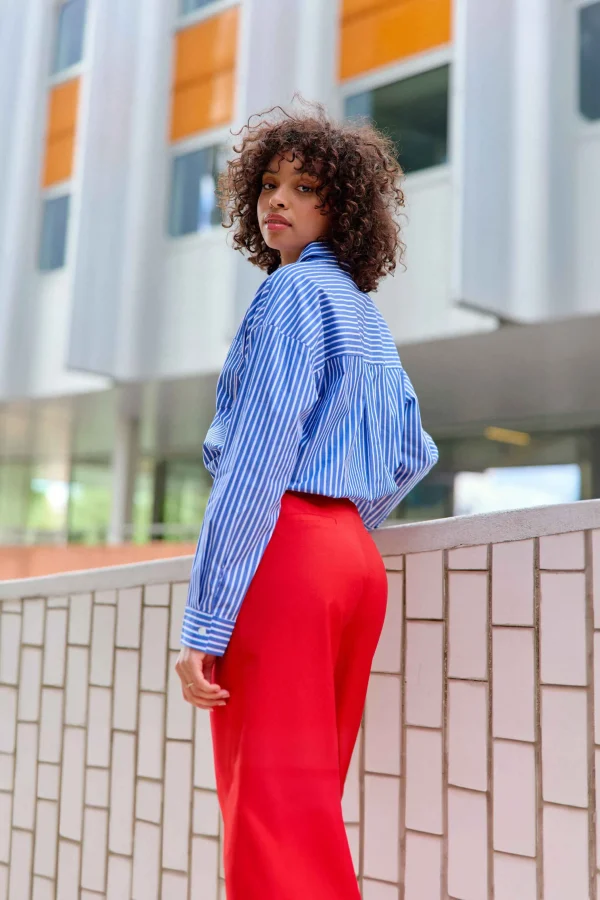 Best Chemisier Clony - 20-bleu/Ecru Blouses & Chemisiers