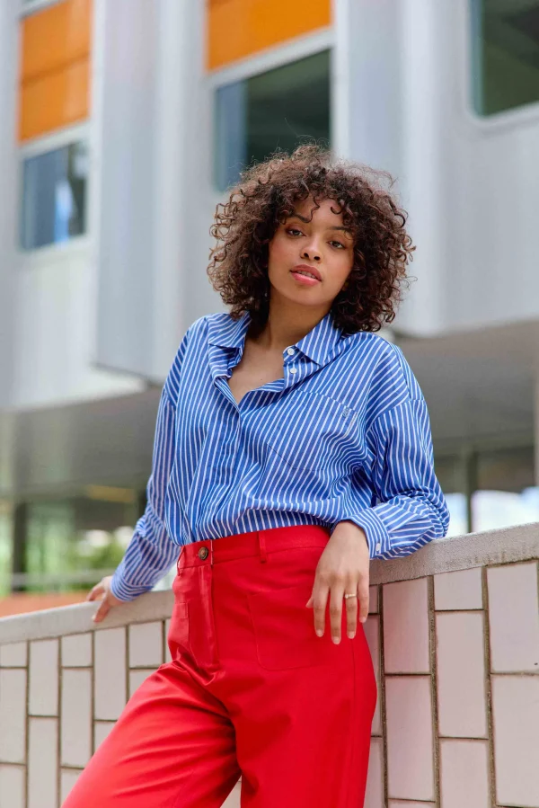 Best Chemisier Clony - 20-bleu/Ecru Blouses & Chemisiers