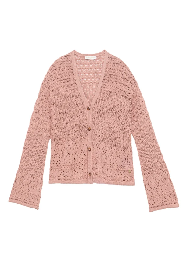 Best Gilet col V Mia - Rose poudrée Mailles