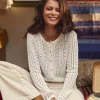 Outlet Gilet en maille Maelys - Écru Mailles