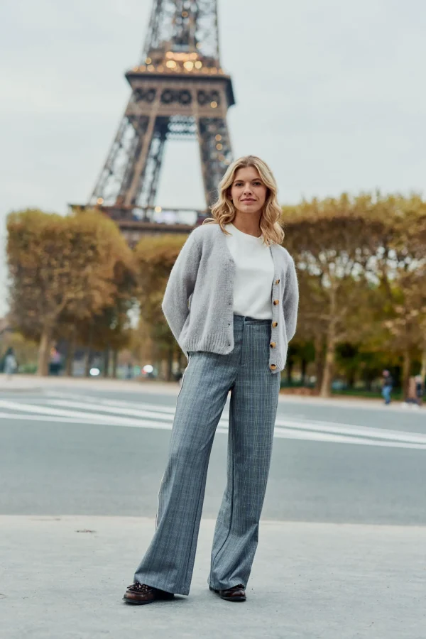 Hot Gilet en maille Mara - Gris Mailles