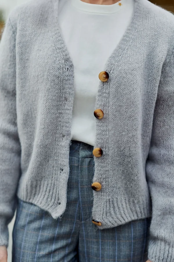 Hot Gilet en maille Mara - Gris Mailles