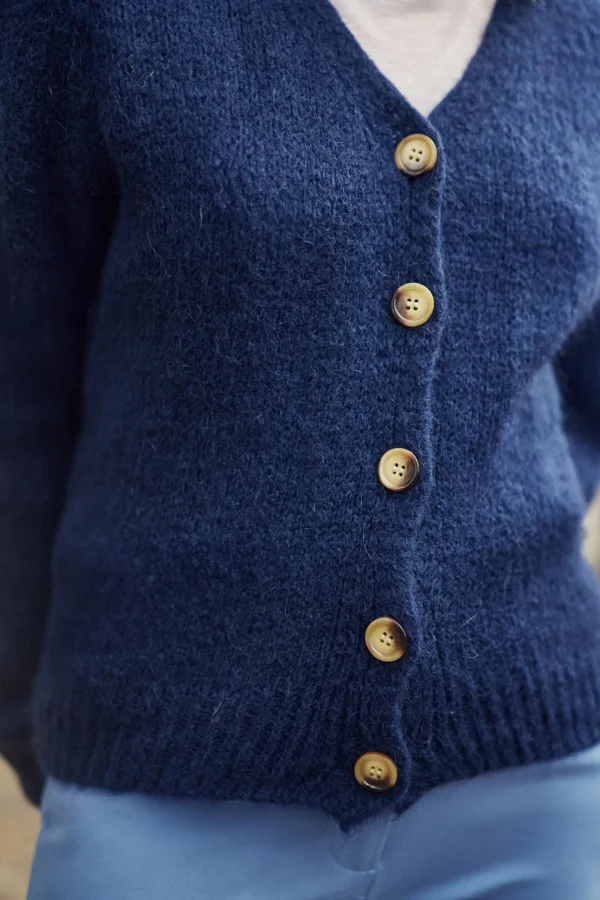 Clearance Gilet en maille Mara - Marine Mailles