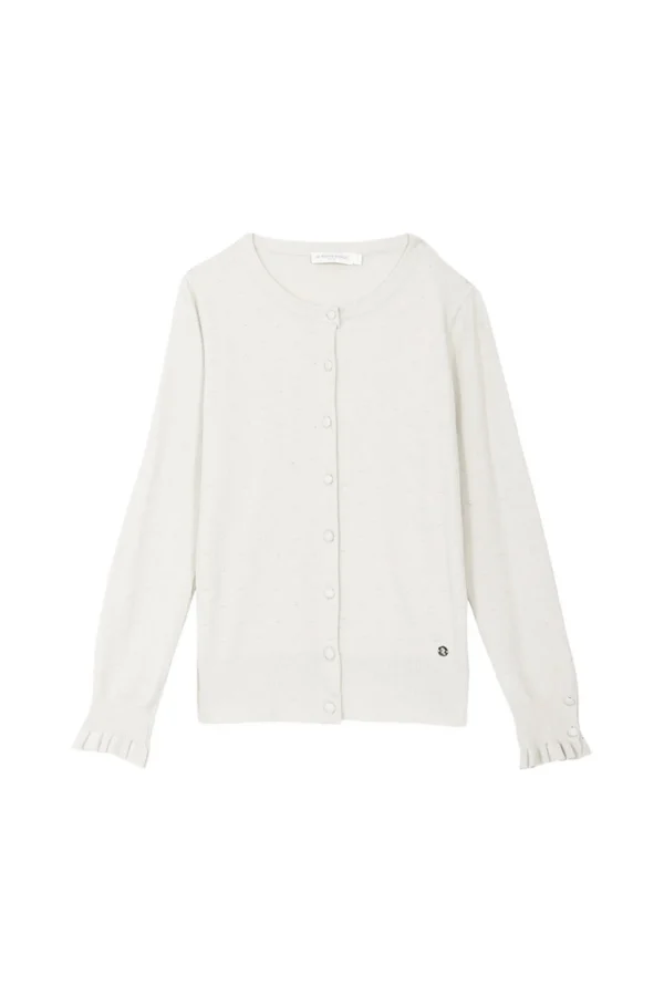 Outlet Gilet Forina - 11-ecru Mailles