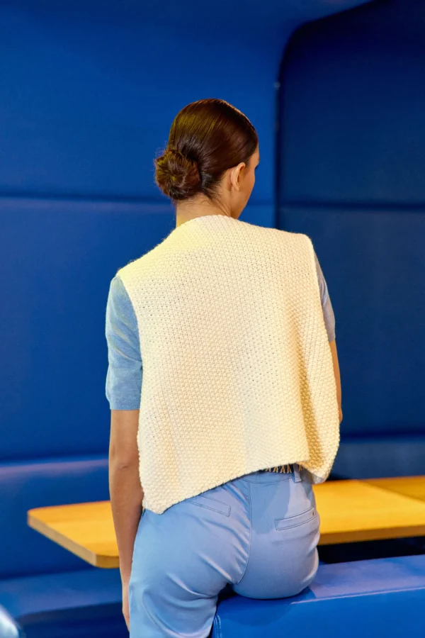 Online Gilet sans manches Crea - Blanc Mailles