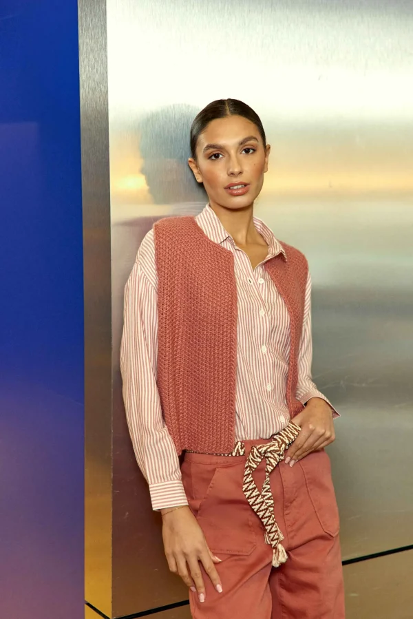 Outlet Gilet sans manches Crea - Vieux rose Mailles