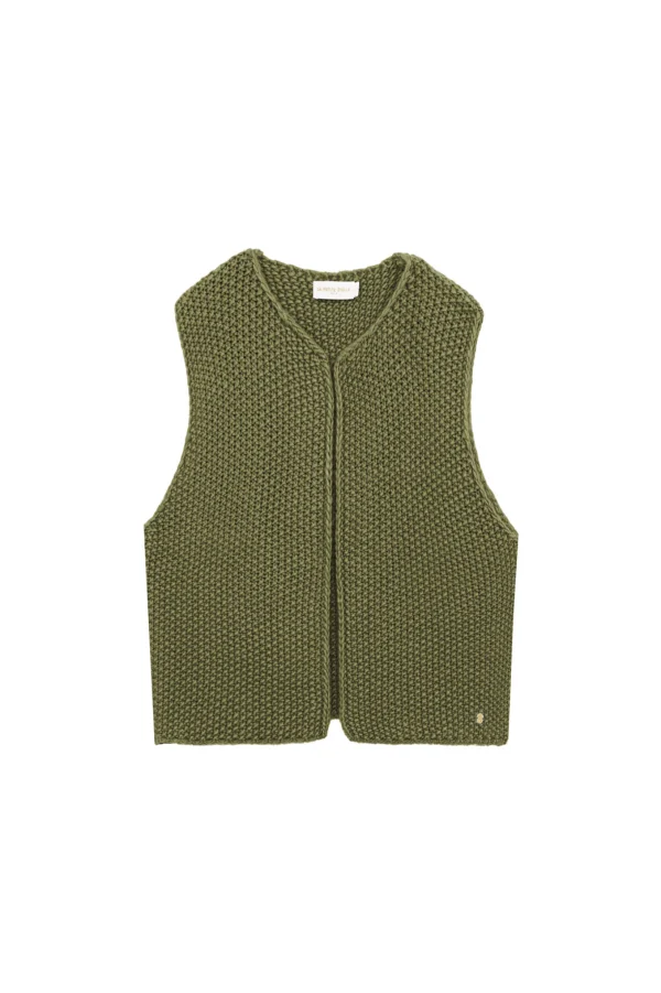 Hot Gilet sans manches Crea - Kaki Mailles
