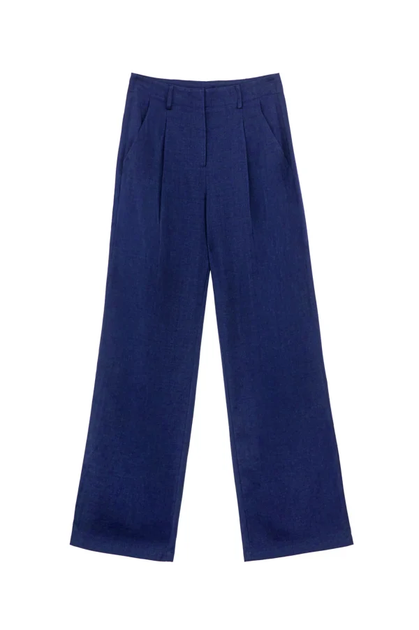 Discount Pantalon droit Polimo - Marine Pantalons