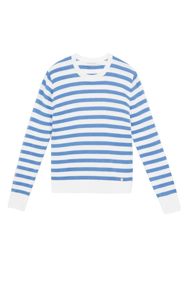 Sale Pull à rayures Melina - Écru/Bleu Mailles