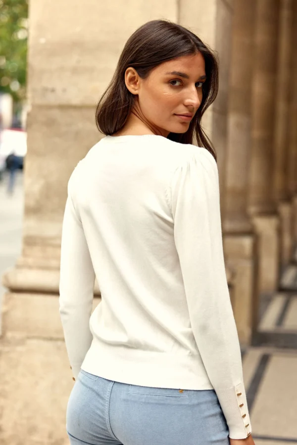 New Pull Beatrice - 10-blanc Mailles