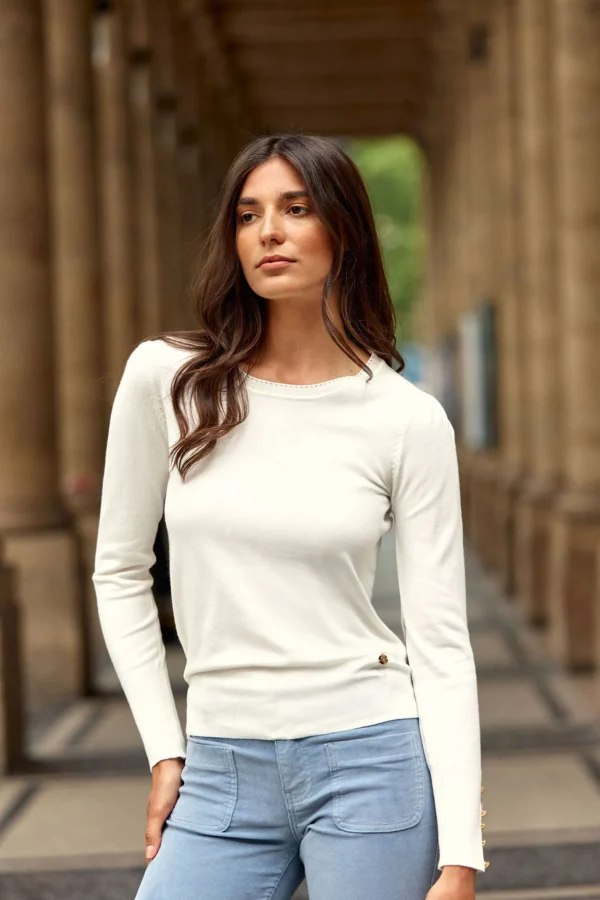 New Pull Beatrice - 10-blanc Mailles