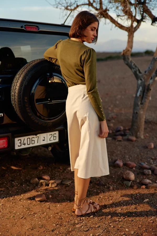 Outlet Pull Beatrice - Kaki Mailles