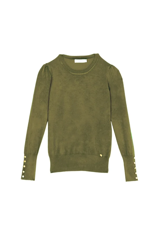 Outlet Pull Beatrice - Kaki Mailles