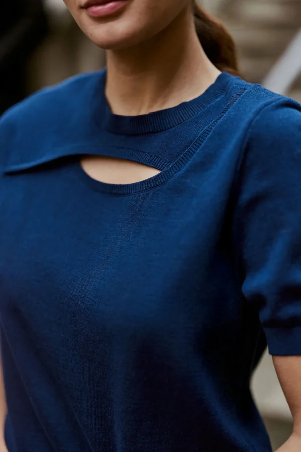 Online Pull manches courtes Maiwen - Marine Mailles