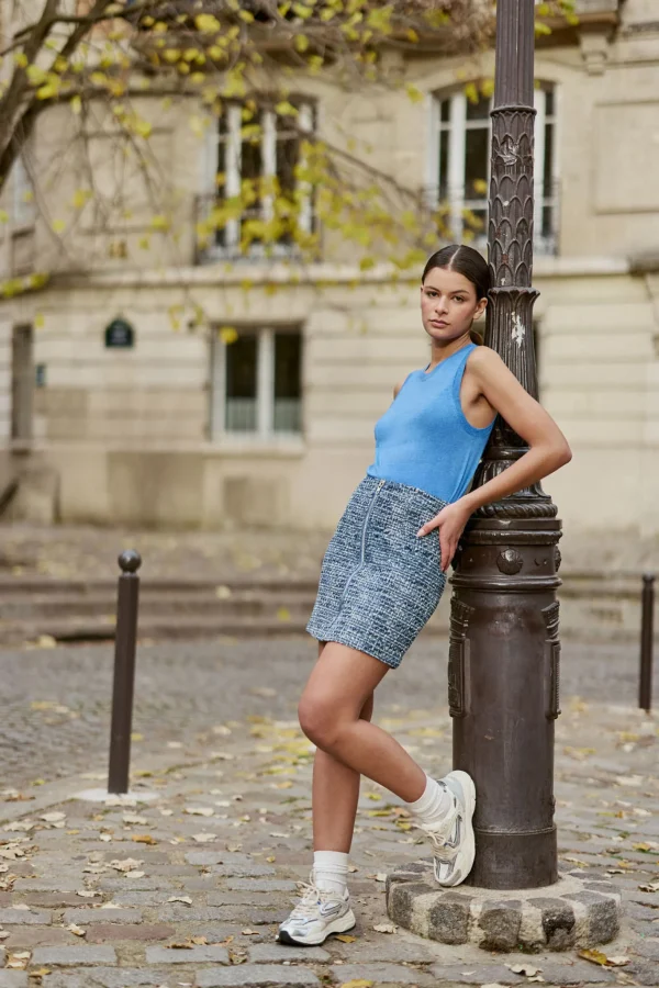 Best Pull sans manches Marley - Bleu Mailles