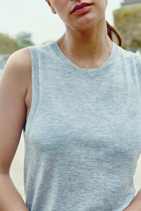 Fashion Pull sans manches Marley - Gris Mailles