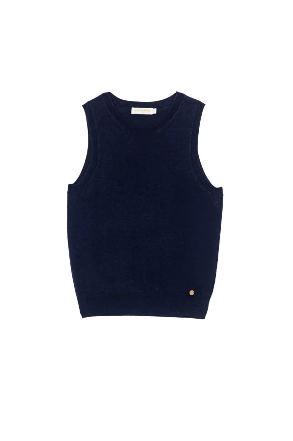 Discount Pull sans manches Marley - Marine Mailles