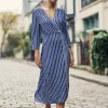 Sale Robe imprimé Rania - Géométrique bleu Robes & Combinaisons