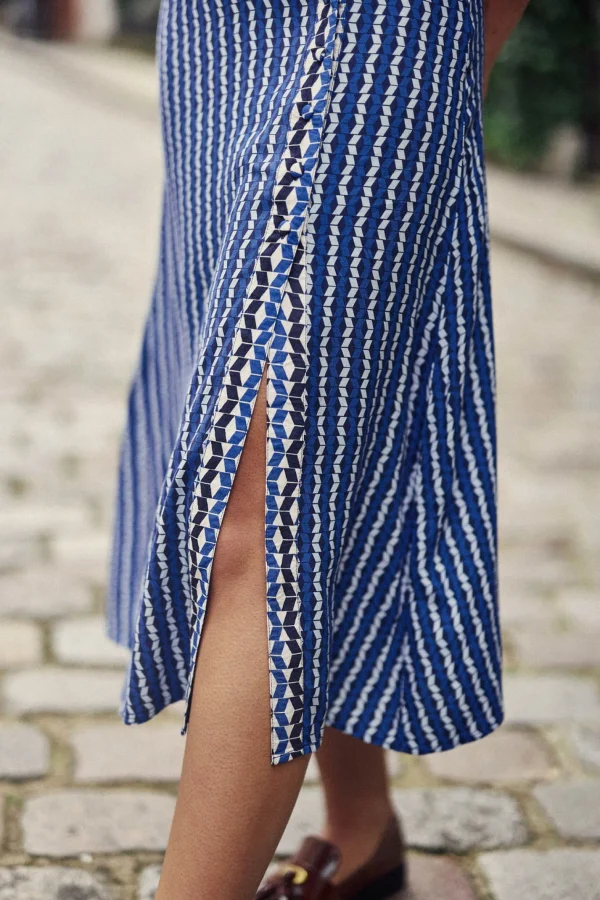 Sale Robe imprimé Rania - Géométrique bleu Robes & Combinaisons