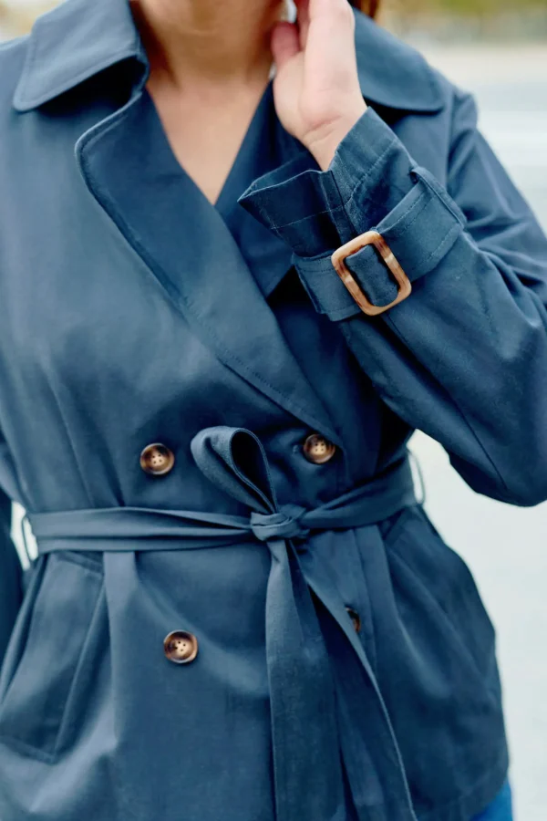 Discount Trench court Narago - Marine Manteaux