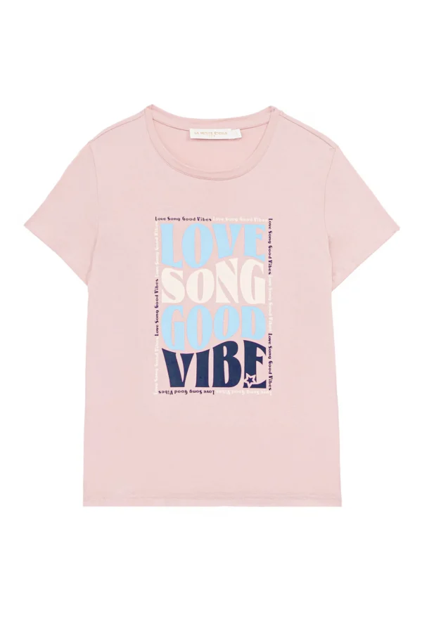 Sale T-shirt col rond Tsong - Rose poudrée T-shirts & Tops