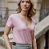Online T-shirt col V Elvie - Vieux rose T-shirts & Tops