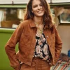 Clearance Veste en cuir Virgina - Camel Ligne Cuir | Vestes