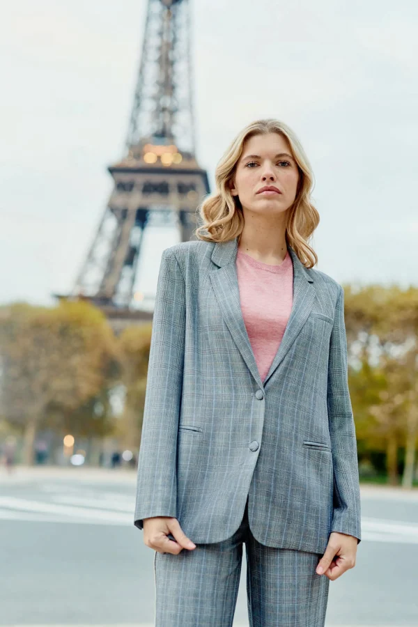Outlet Veste prince de galles Victorya - Gris Vestes